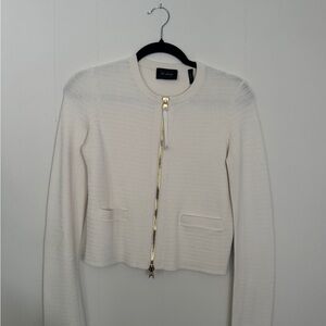 St. John Cream Zip-Up Blazer